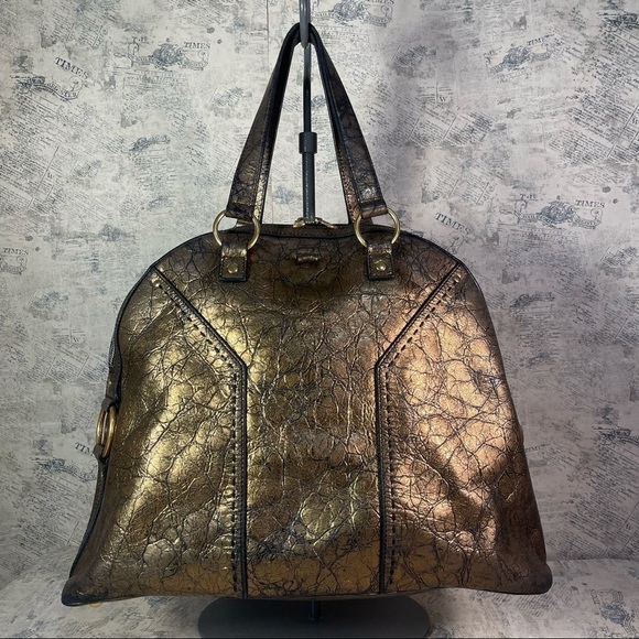 Yves Saint Laurent Rive Gauche Textured Leather Large  Muse Tote - Picture 1 of 16